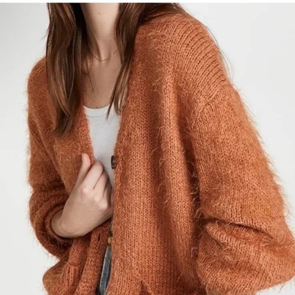 Free People "Never Mind" Oversized Cardigan in Cider - S